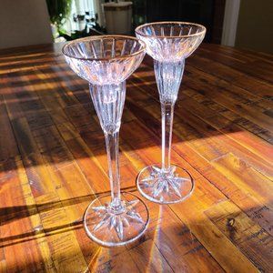 Mikasa Cut Crystal Golden Trim Candlestick Set